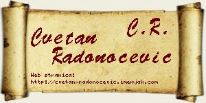 Cvetan Radonoćević vizit kartica